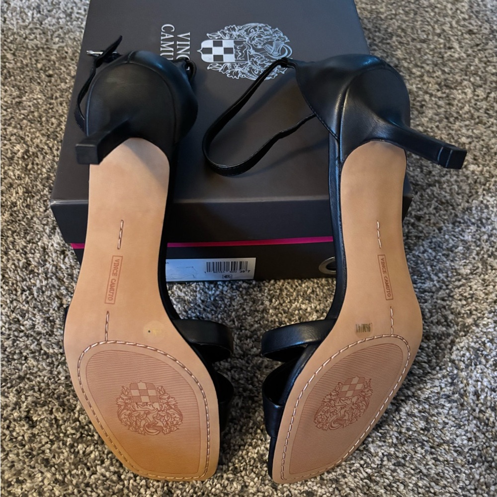 Vince Camuto Black Stiletto Heels with Crystal Embellishments new never worn.